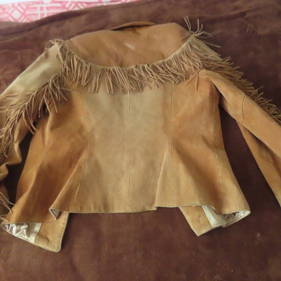 Vintage Leather and Suede Fringe Jacket Tailored by David James 13/14 - Picture 6 of 9
